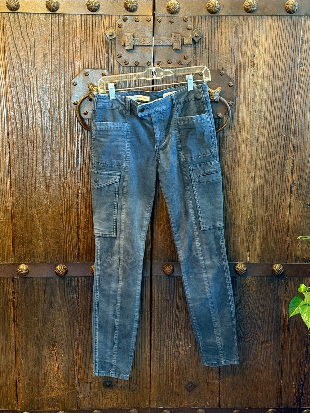 Women’s Blue Cargo Jeans - Slim Fit